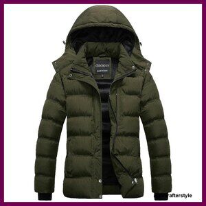 Waterproof Puffer Ski Jacket Insulated Winter Coat Detachable Hood Oversized